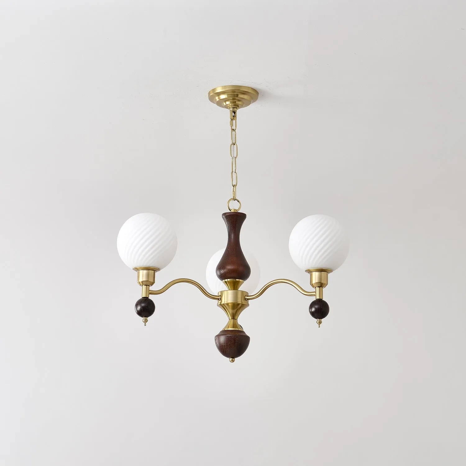 Globe Orb Wood Chandelier