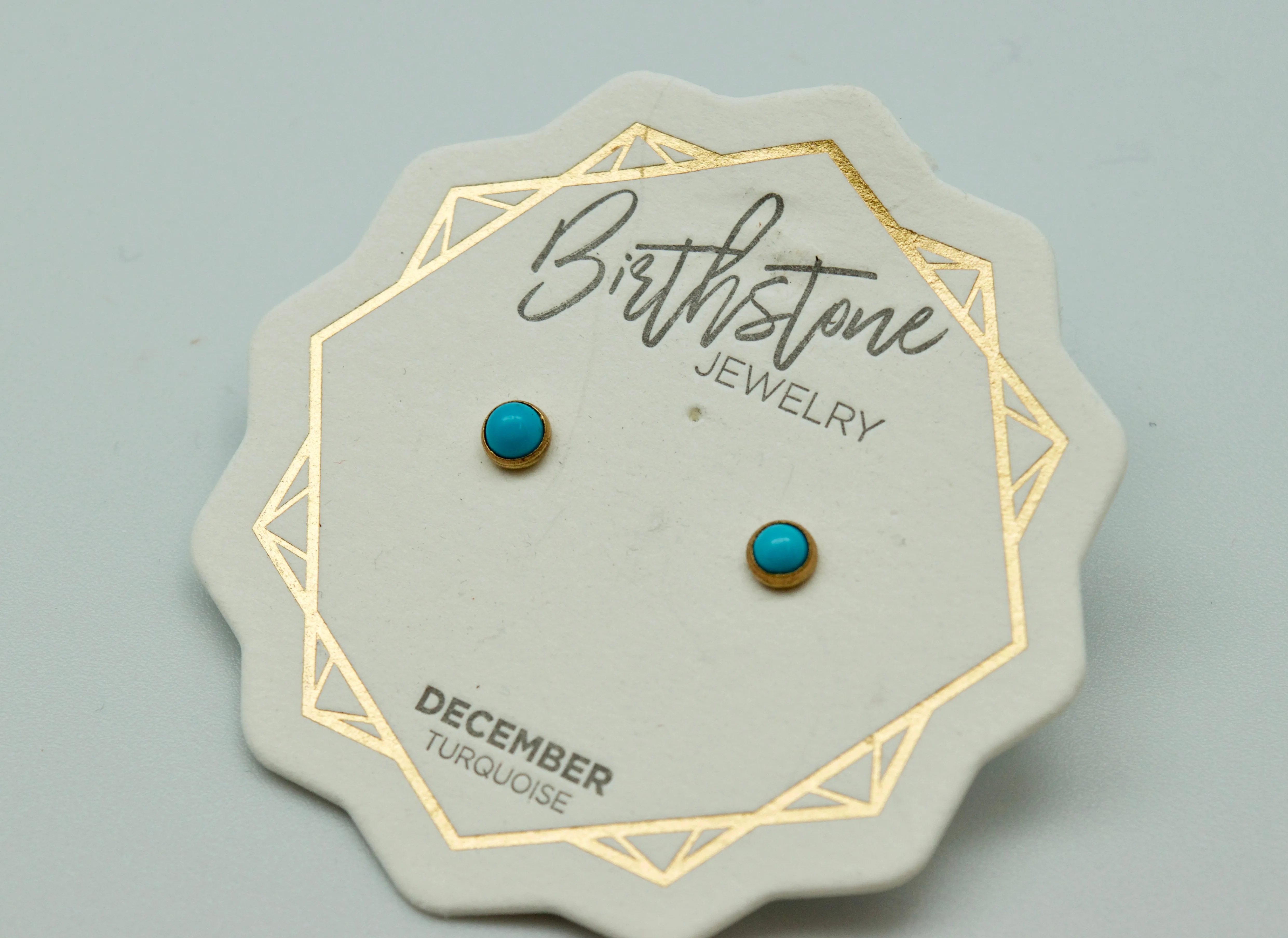 GOLD BIRTHSTONE STUD EARRINGS