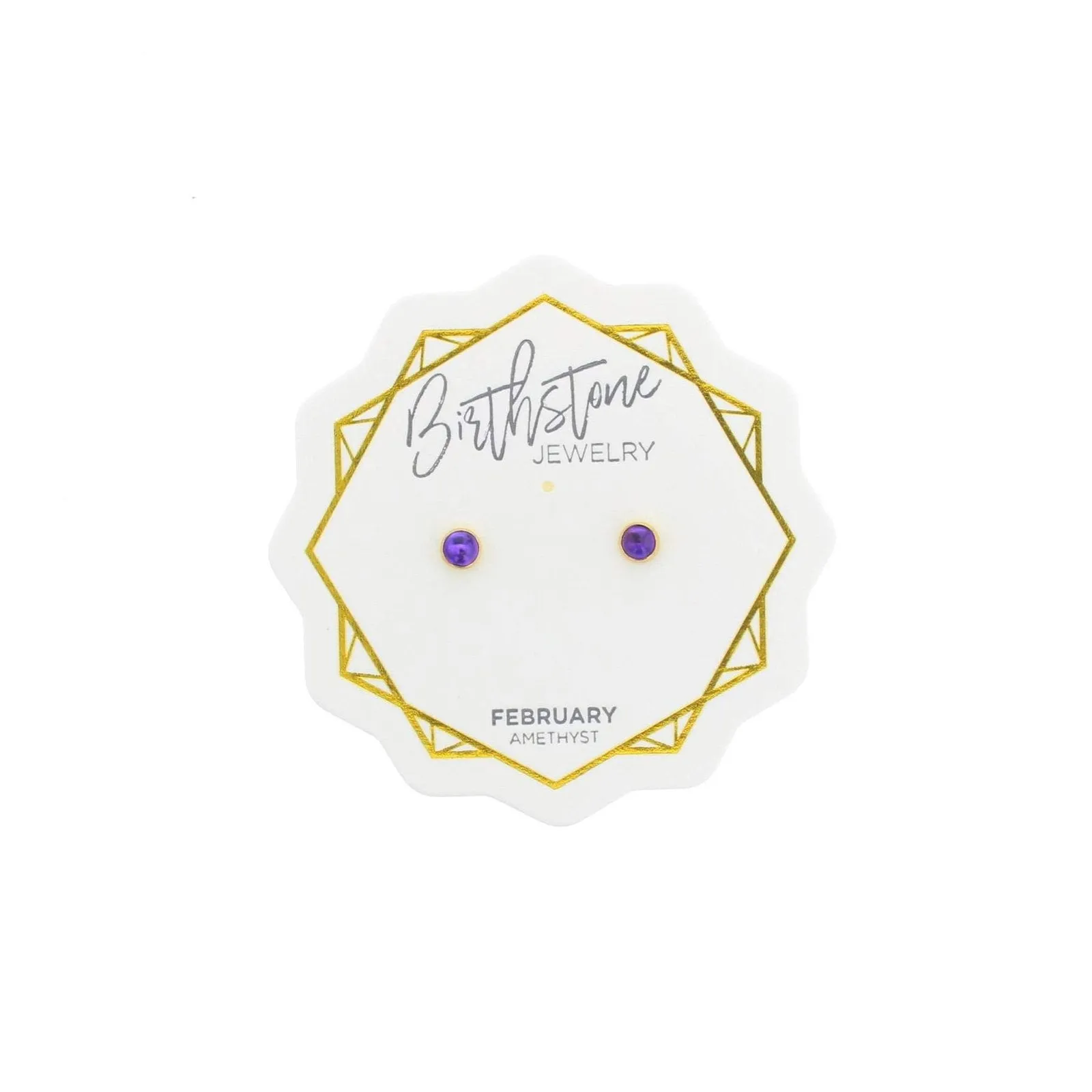 GOLD BIRTHSTONE STUD EARRINGS