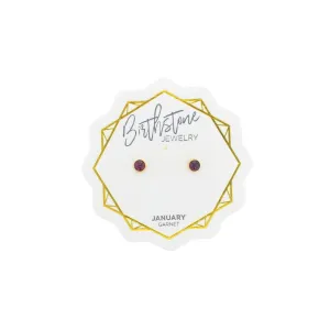 GOLD BIRTHSTONE STUD EARRINGS