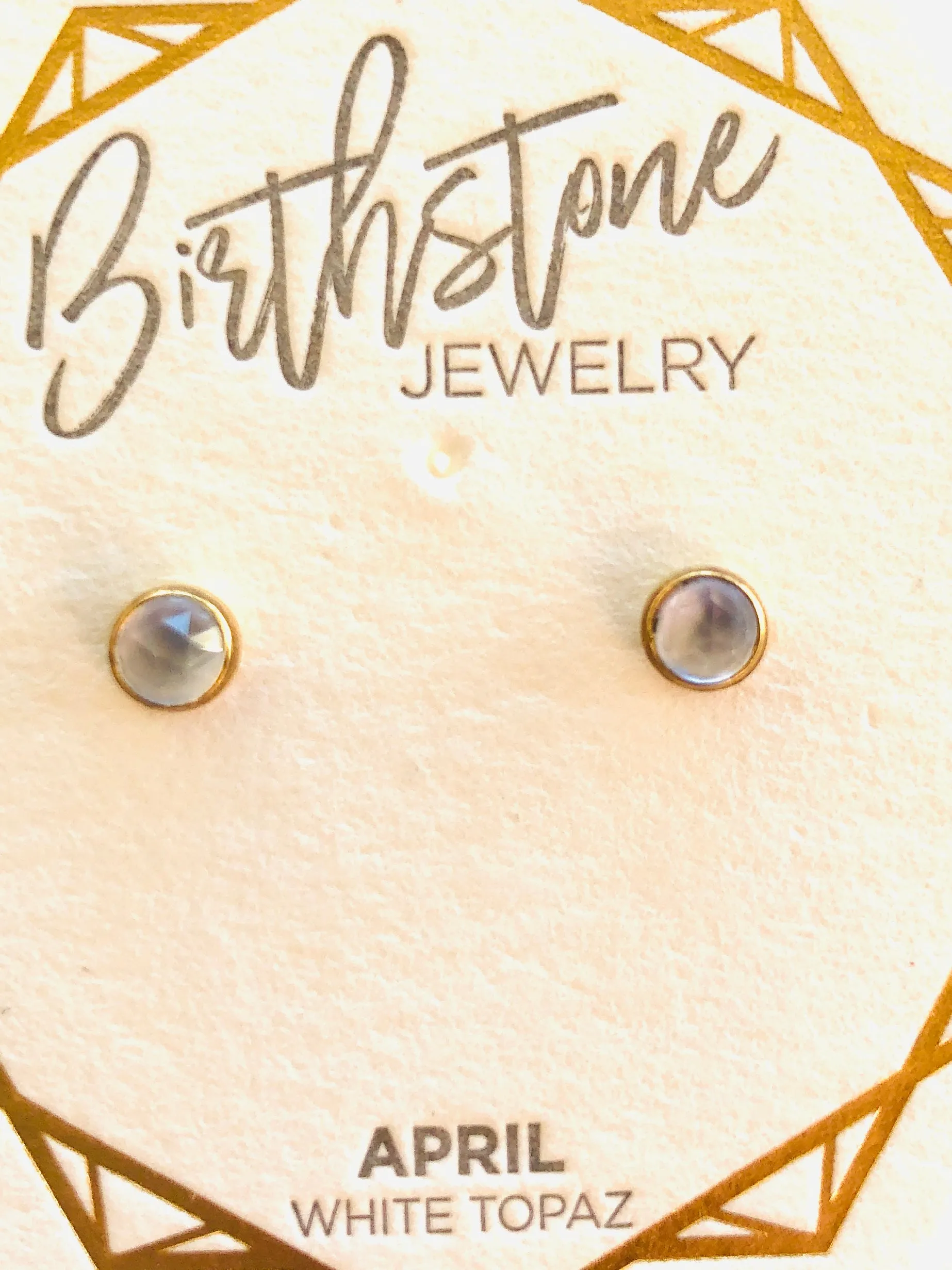 GOLD BIRTHSTONE STUD EARRINGS