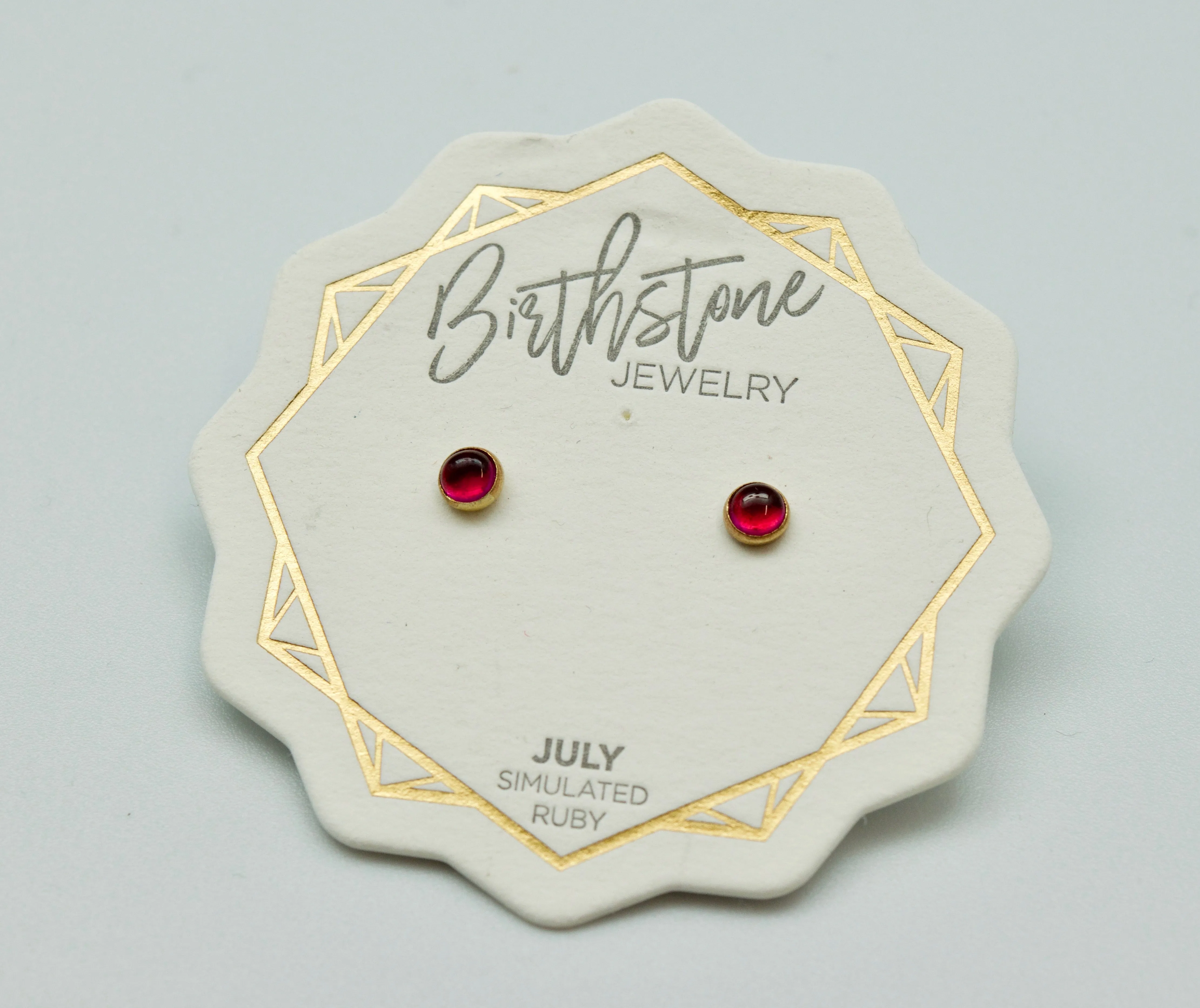 GOLD BIRTHSTONE STUD EARRINGS