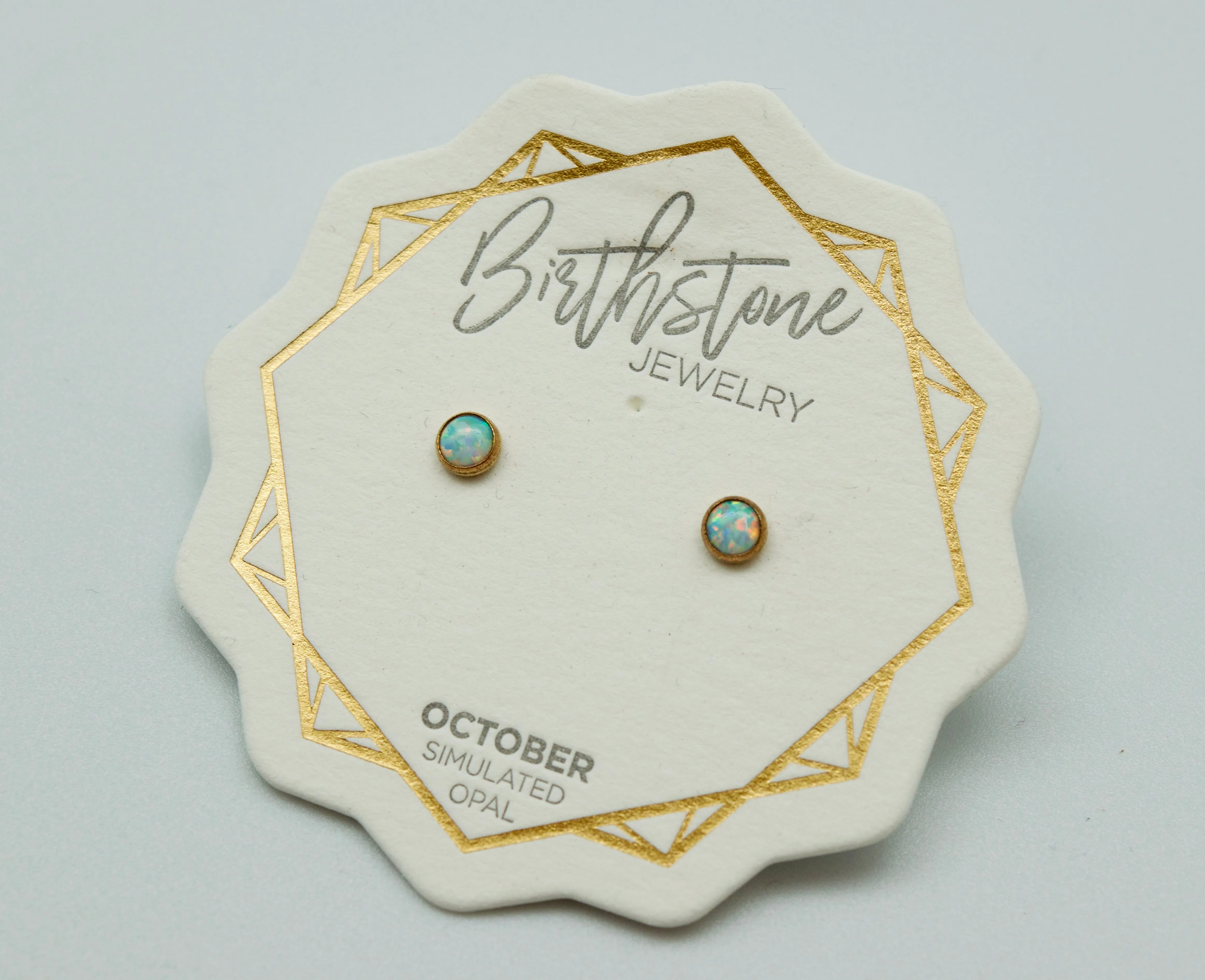 GOLD BIRTHSTONE STUD EARRINGS