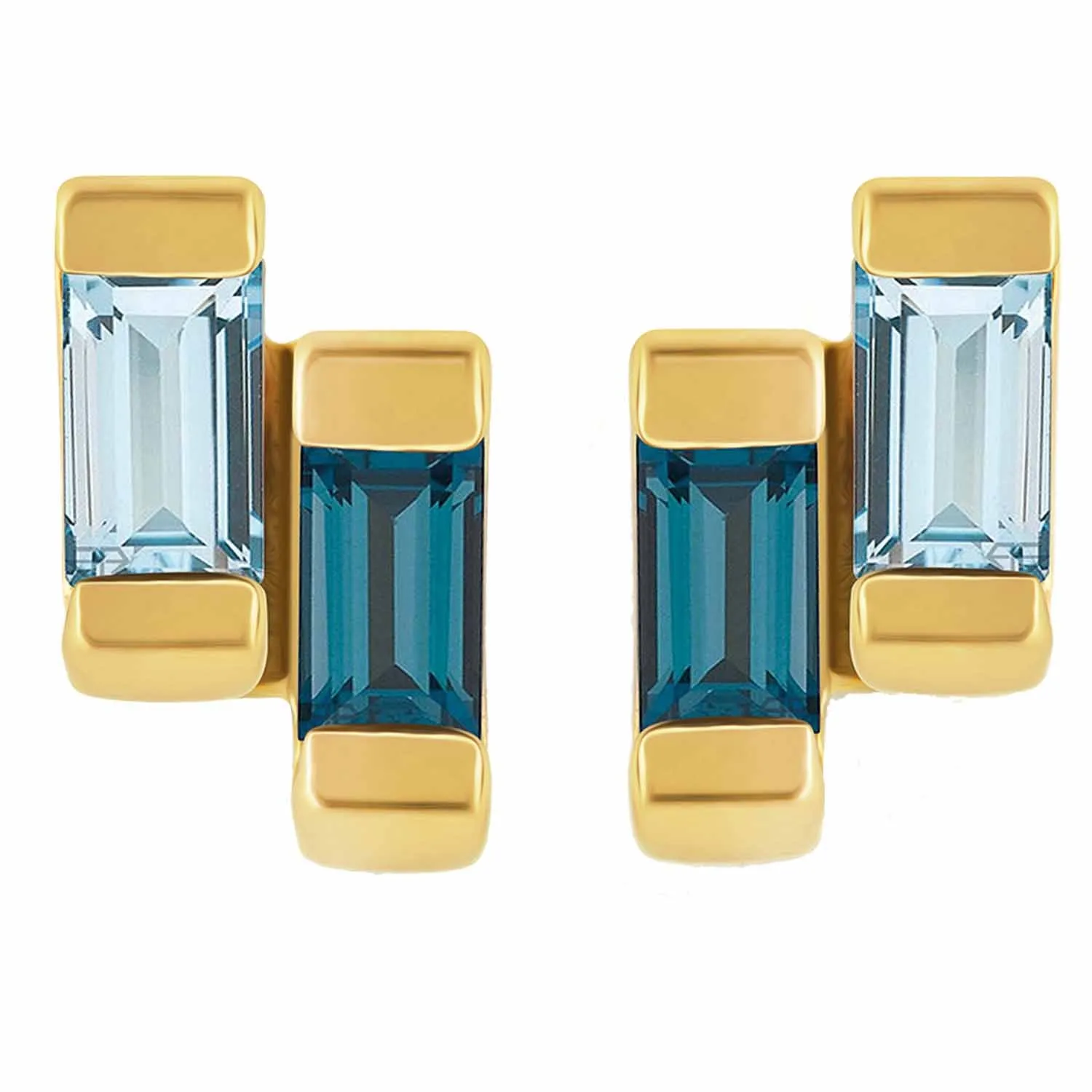 Gold Blue Topaz Studs Anais