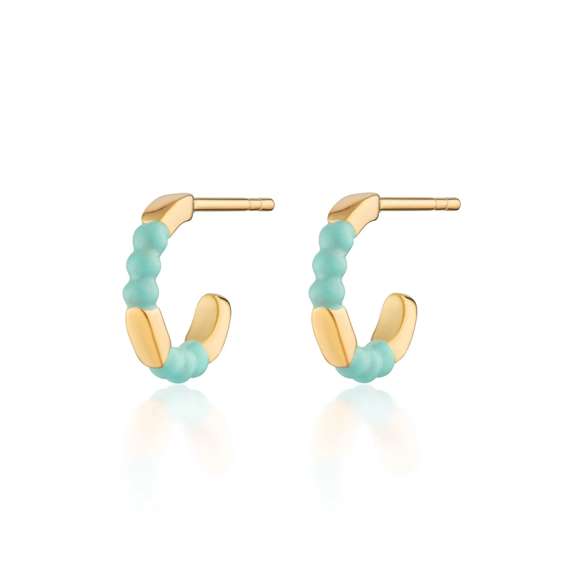Gold Plated Enamel Dot Huggie Hoop Earrings