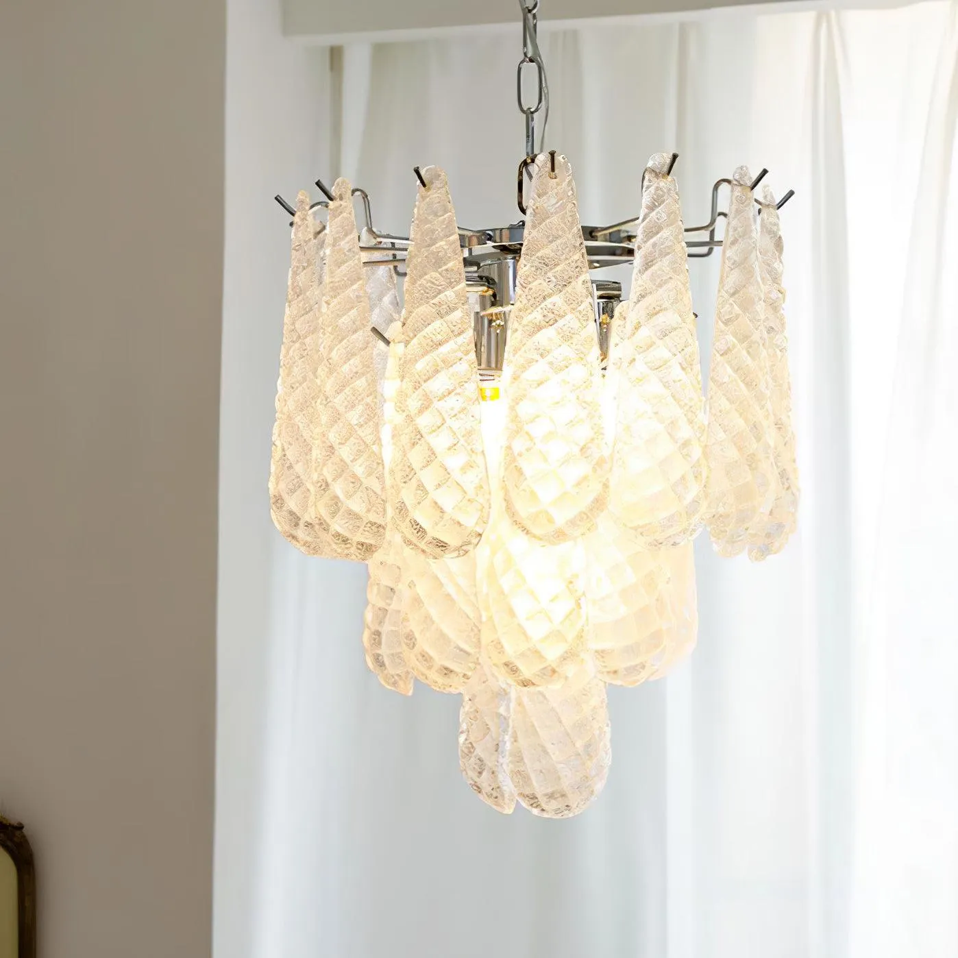 Grid Glass Waterfall Chandelier