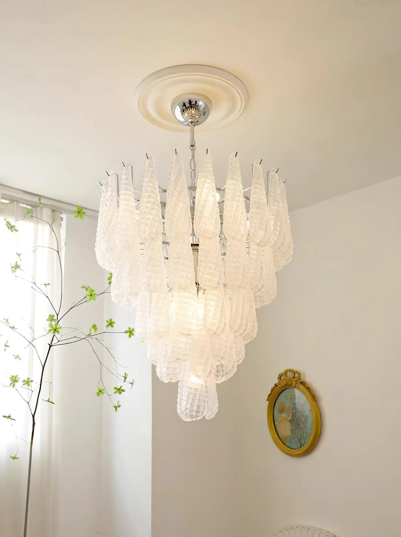 Grid Glass Waterfall Chandelier