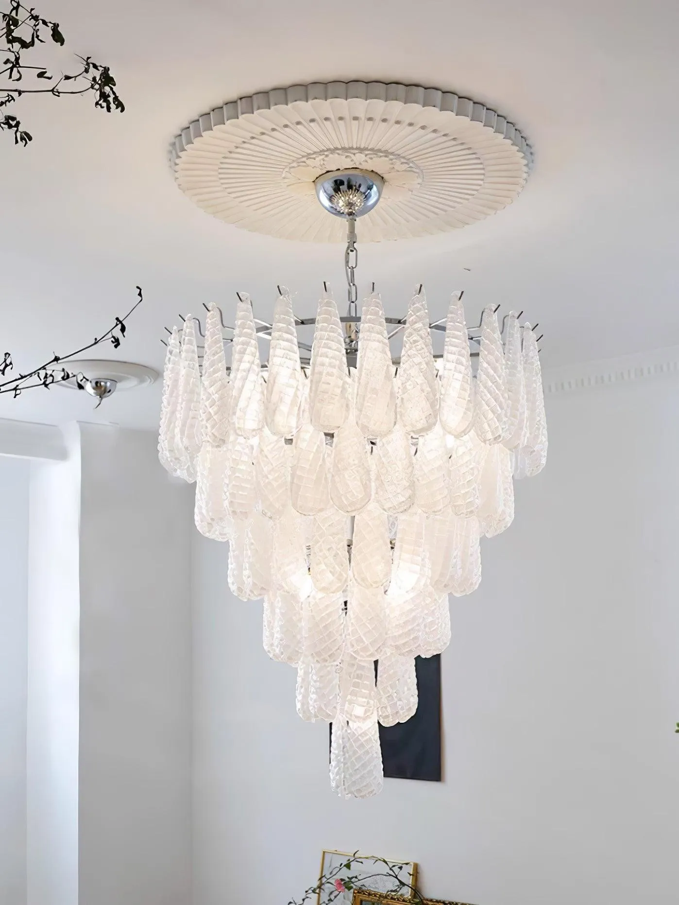 Grid Glass Waterfall Chandelier