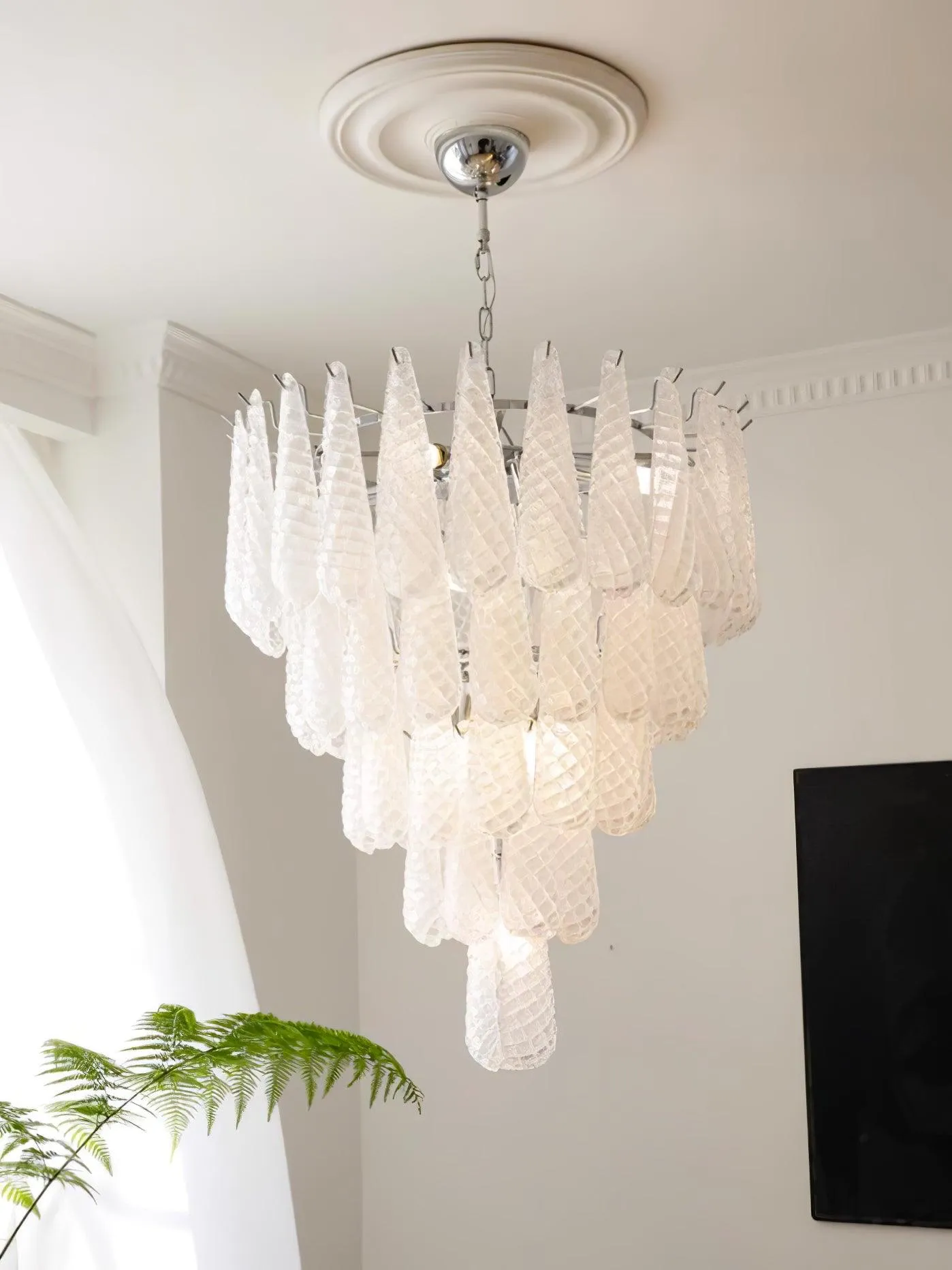 Grid Glass Waterfall Chandelier