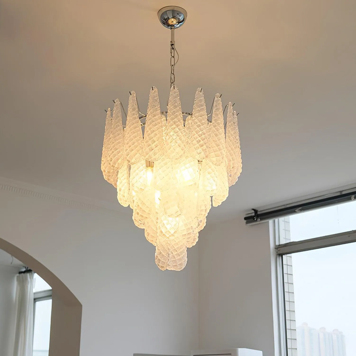 Grid Glass Waterfall Chandelier