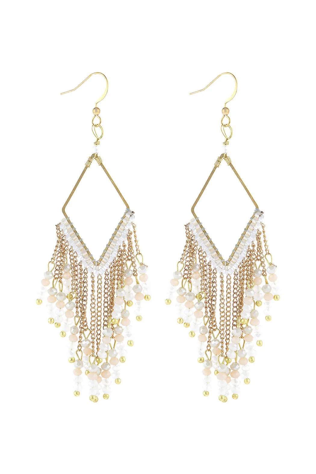 Hde3047 - Dangle Beaded Earrings