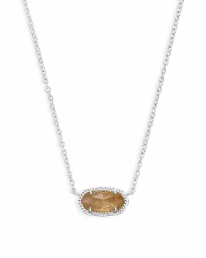 Kendra Scott Elisa Short Pendant Necklace In Silver Orange Citrine Quartz