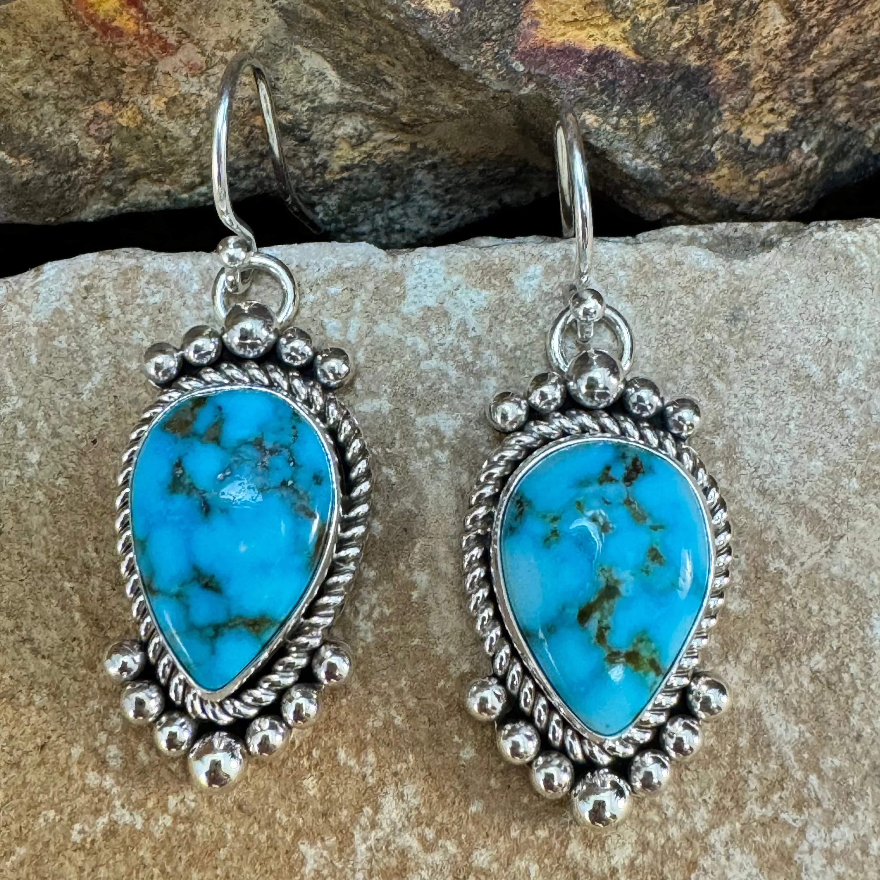 Kingman Turquoise Sterling Silver Lariat Necklace by Artie Yellowhorse