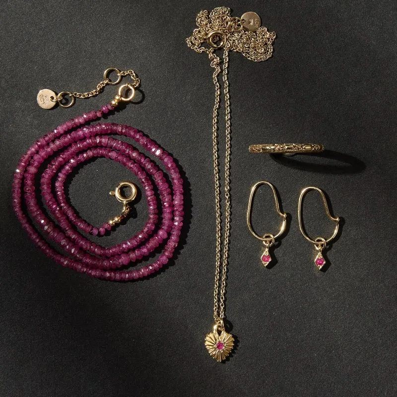Kora Hoop, Ruby, 9kt Yellow Gold