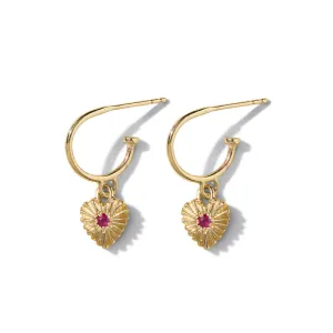 Kora Hoop, Ruby, 9kt Yellow Gold