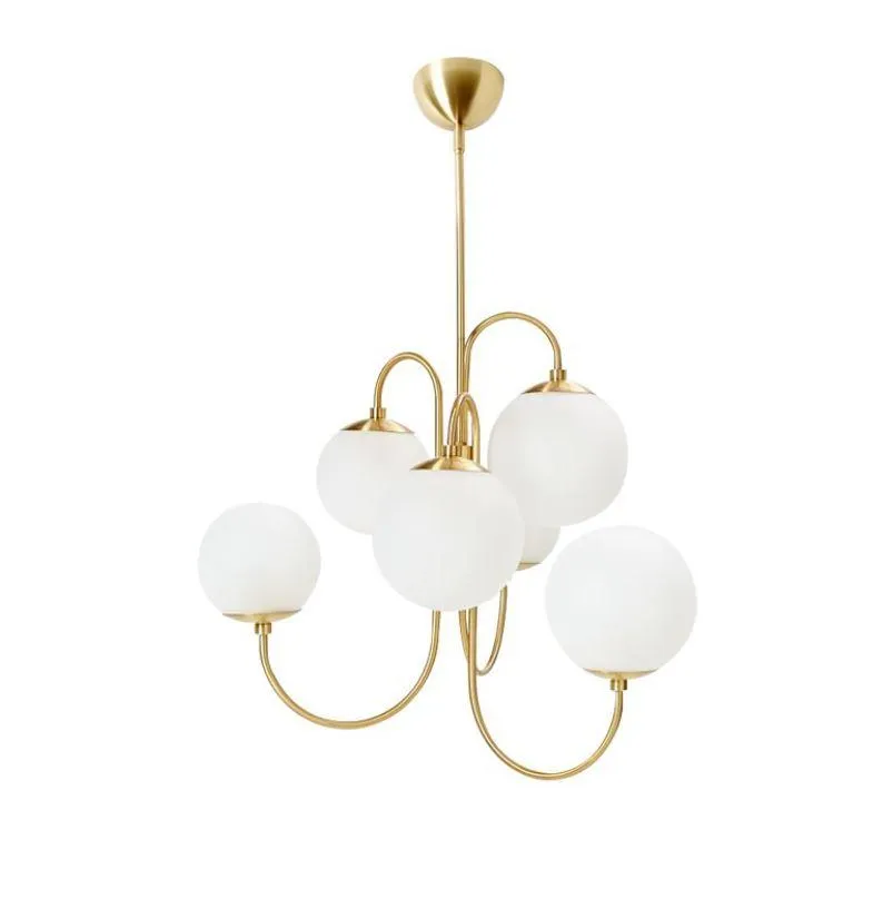 LED Metal Glass Chandelier for Living Room Bedroom