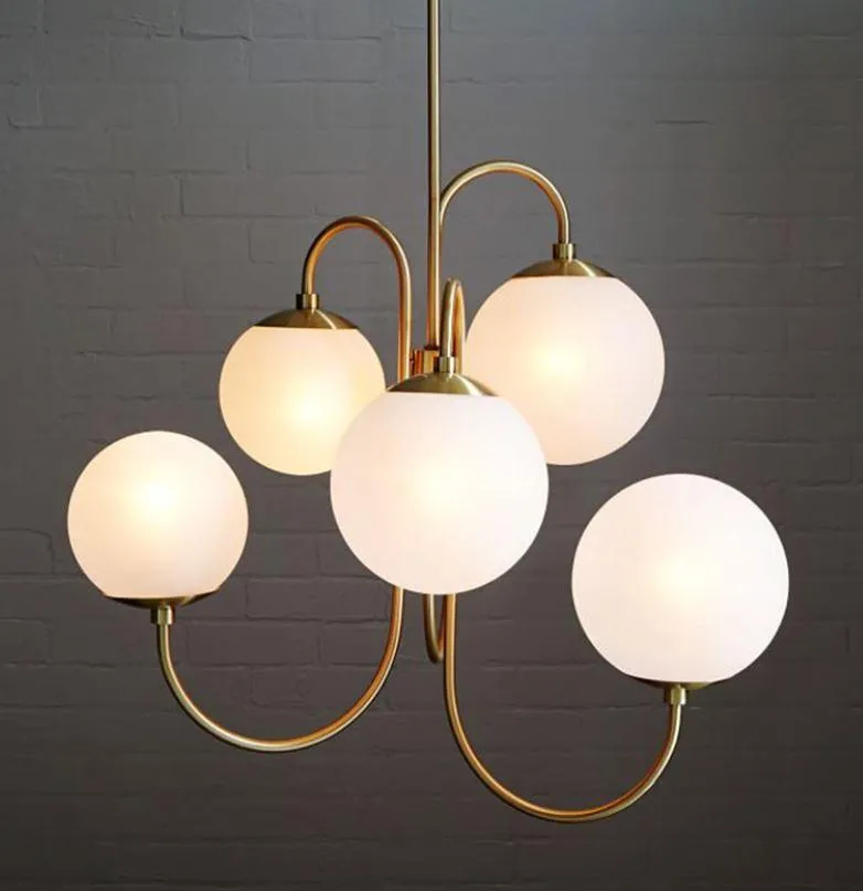 LED Metal Glass Chandelier for Living Room Bedroom