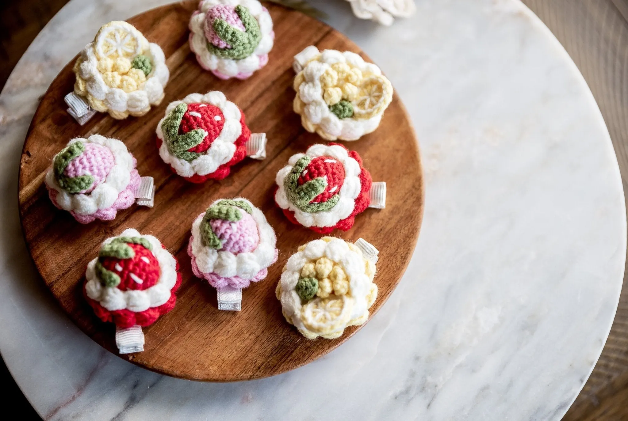 Lemon & Strawberry Tart Hair Clips
