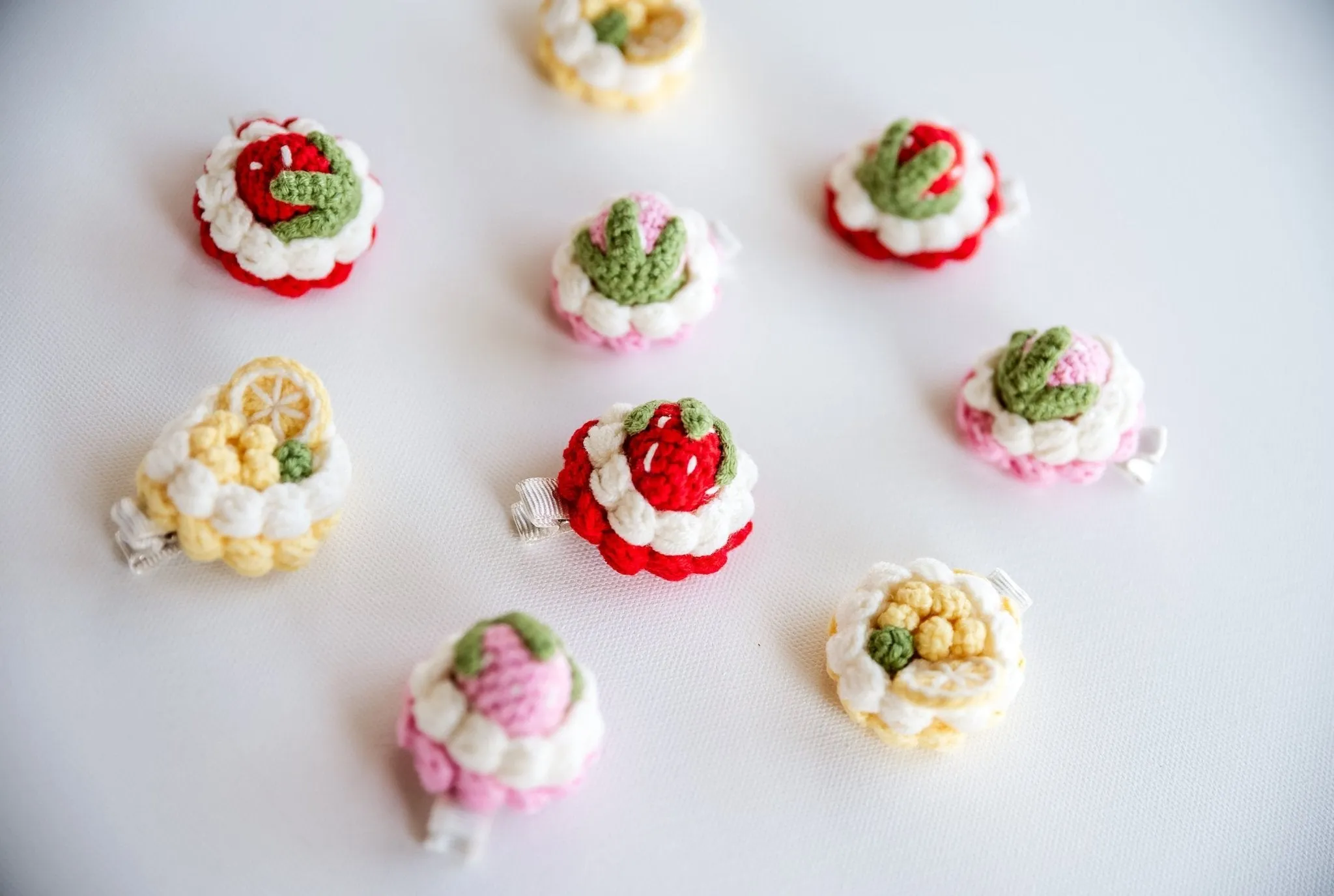 Lemon & Strawberry Tart Hair Clips