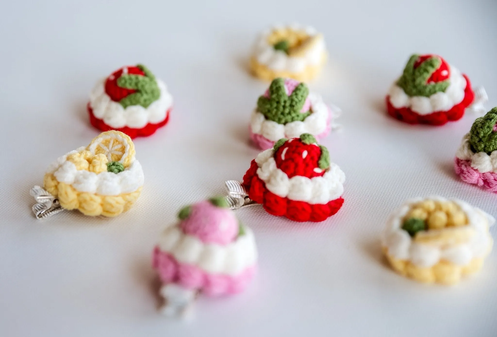 Lemon & Strawberry Tart Hair Clips