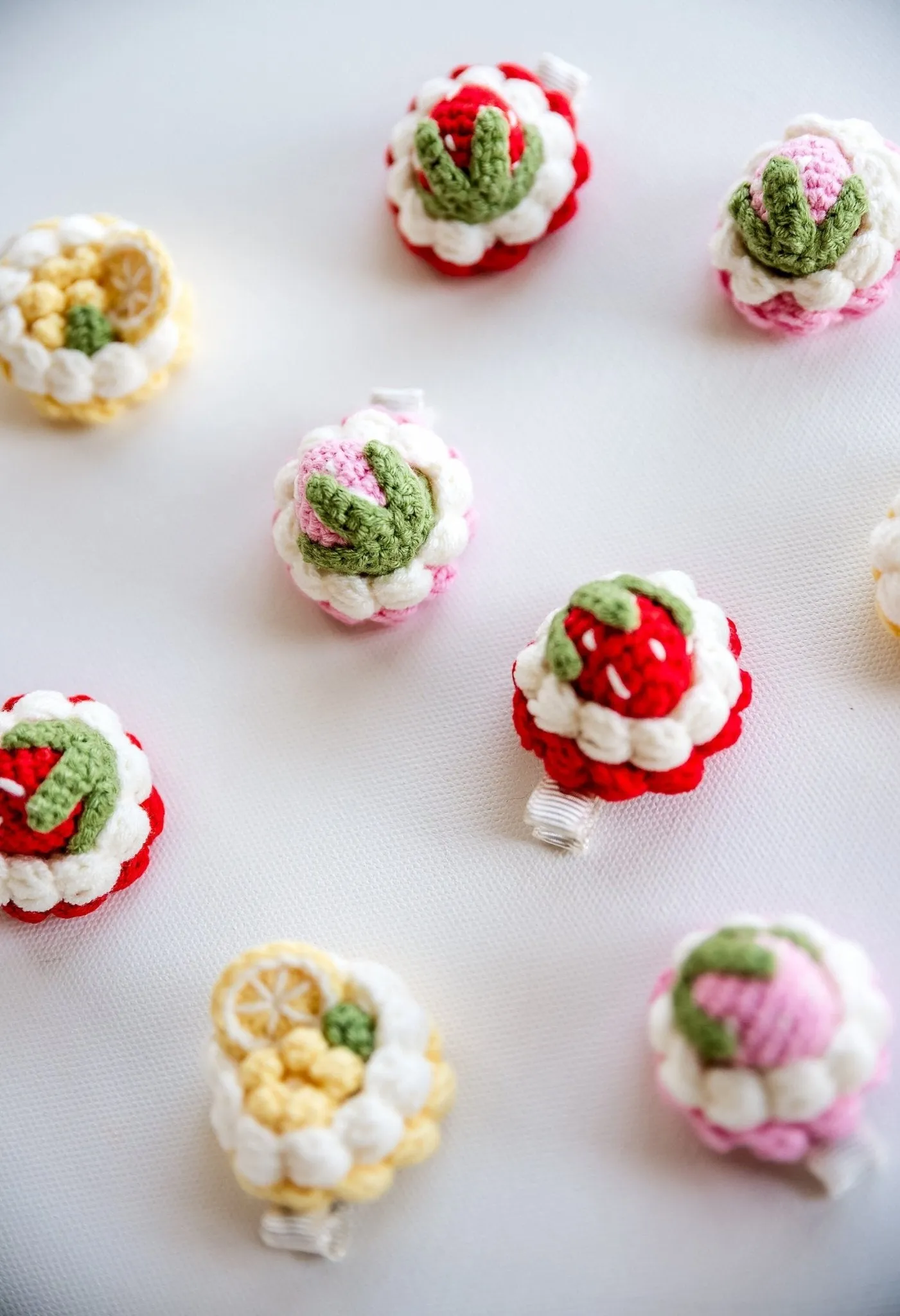 Lemon & Strawberry Tart Hair Clips