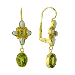 Marseille Peridot and Pearl Earrings