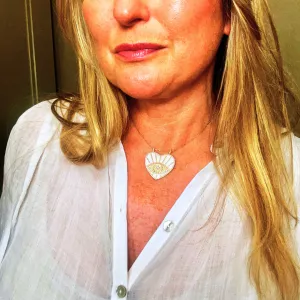 MEGAN enamel eye heart pendant necklace