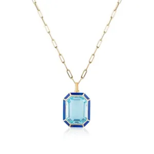 Melange Emerald Cut Statement Pendant Necklace