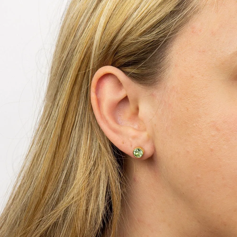 MILENA Earrings Gold Plated August Birthstone Peridot SWAROVSKI