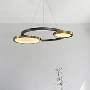 Modern Golden Orbit Metal LED Chandelier - Adjustable Hanging Light Fixture