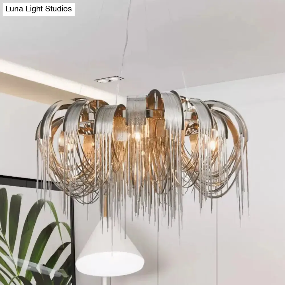 Modern LED Chandelier - Aluminum Chain Suspension Lamp for Dining Room