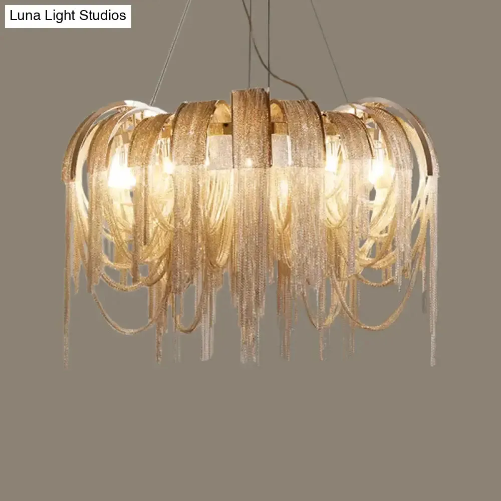 Modern LED Chandelier - Aluminum Chain Suspension Lamp for Dining Room