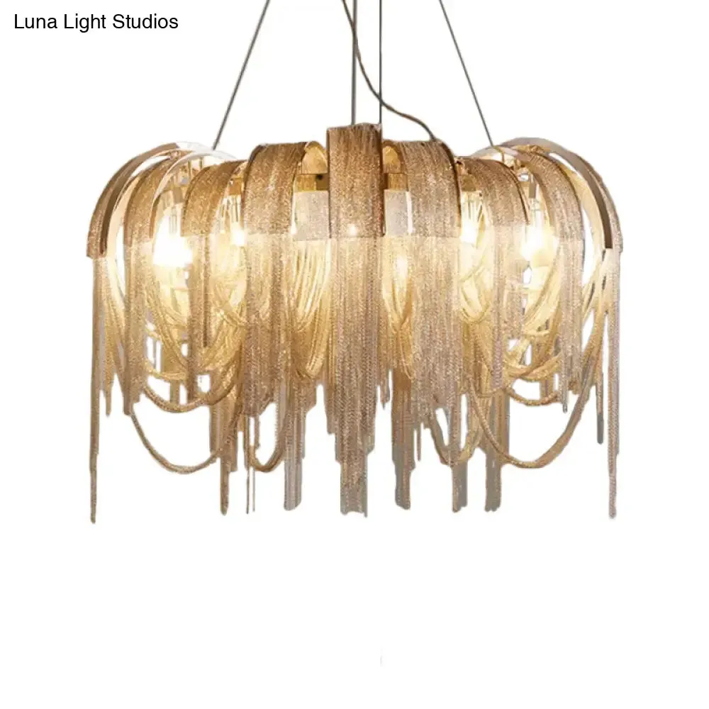 Modern LED Chandelier - Aluminum Chain Suspension Lamp for Dining Room