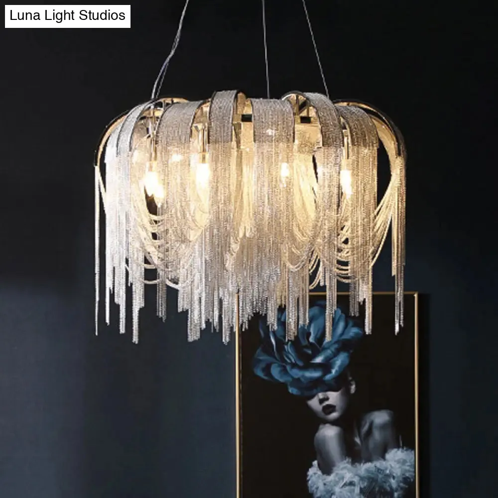 Modern LED Chandelier - Aluminum Chain Suspension Lamp for Dining Room