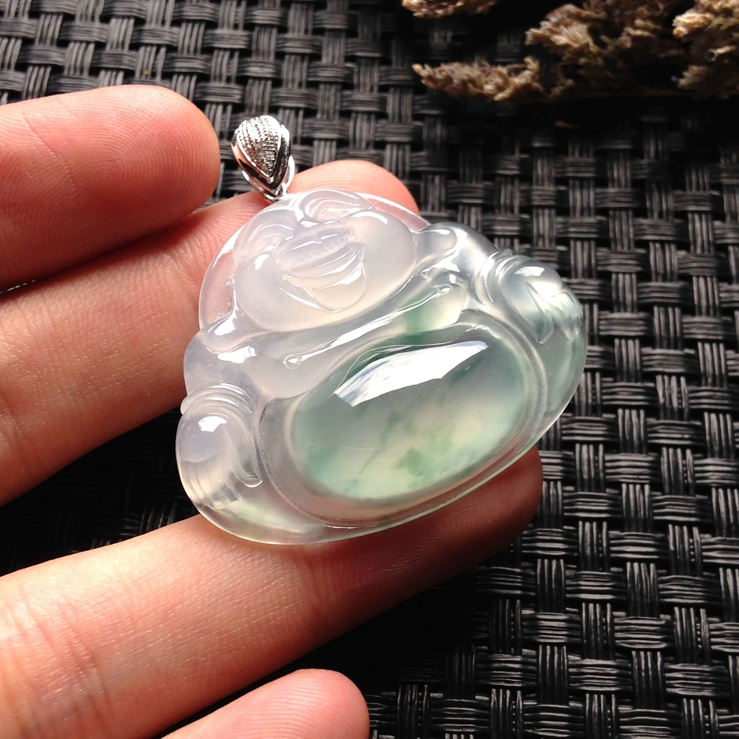 Natural Jade Pendant Jadeite Buddha Pendant PT459