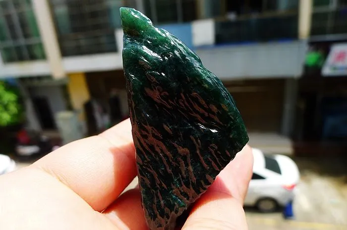 Natural Jade Rough Jadeite Raw (48g,6.7X3X2.9cm)