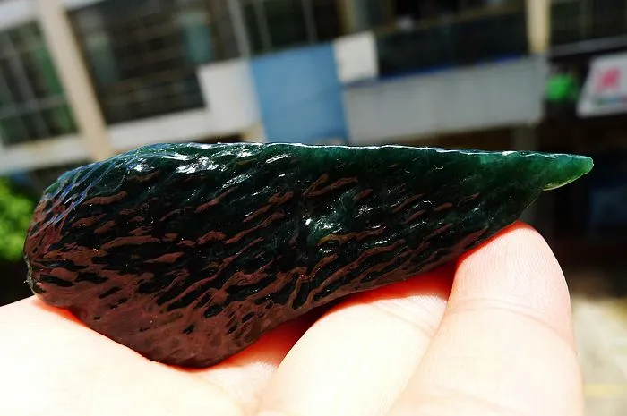 Natural Jade Rough Jadeite Raw (48g,6.7X3X2.9cm)