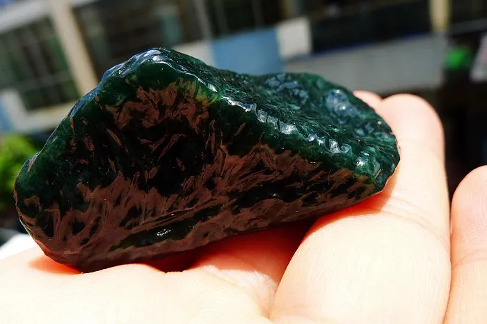 Natural Jade Rough Jadeite Raw (48g,6.7X3X2.9cm)
