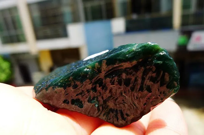 Natural Jade Rough Jadeite Raw (48g,6.7X3X2.9cm)