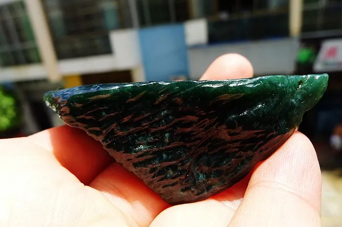 Natural Jade Rough Jadeite Raw (48g,6.7X3X2.9cm)