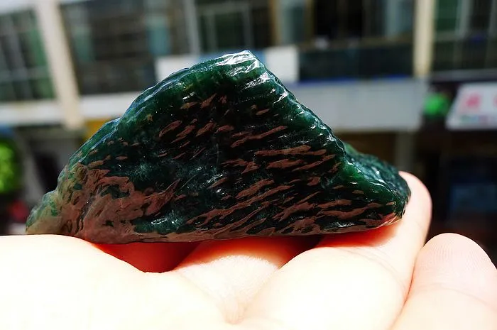 Natural Jade Rough Jadeite Raw (48g,6.7X3X2.9cm)