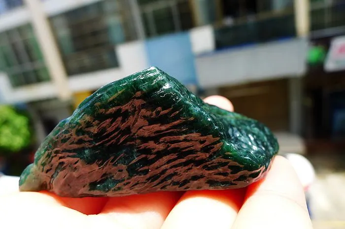 Natural Jade Rough Jadeite Raw (48g,6.7X3X2.9cm)