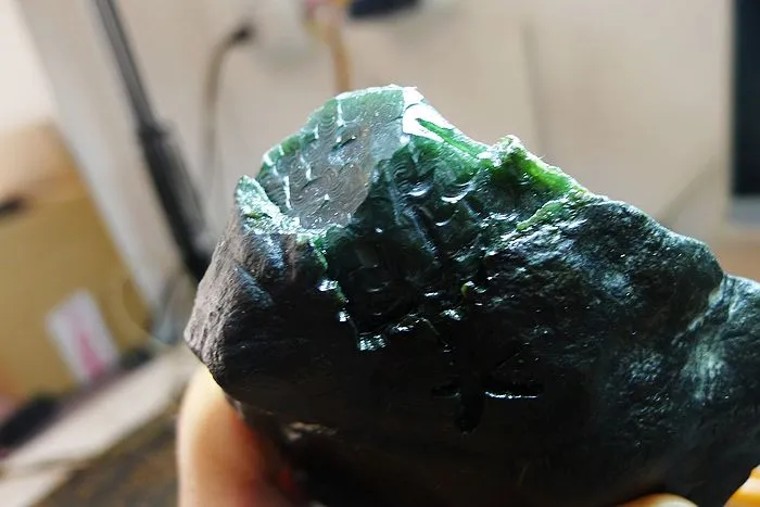 Natural Jade Rough Jadeite Raw (580g,11.2X9.9X4cm)