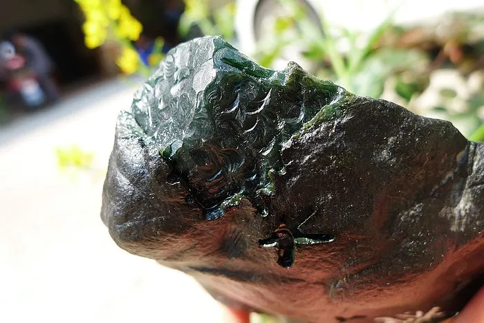 Natural Jade Rough Jadeite Raw (580g,11.2X9.9X4cm)
