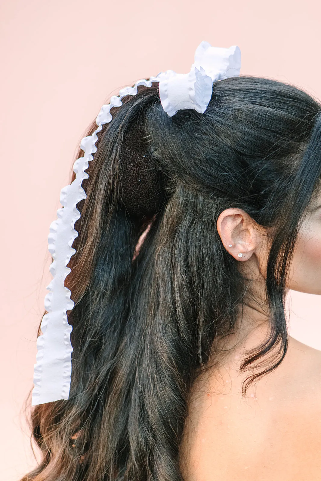 Nikki Bow Barrette - White