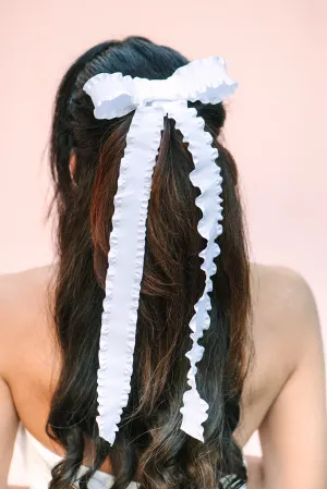 Nikki Bow Barrette - White