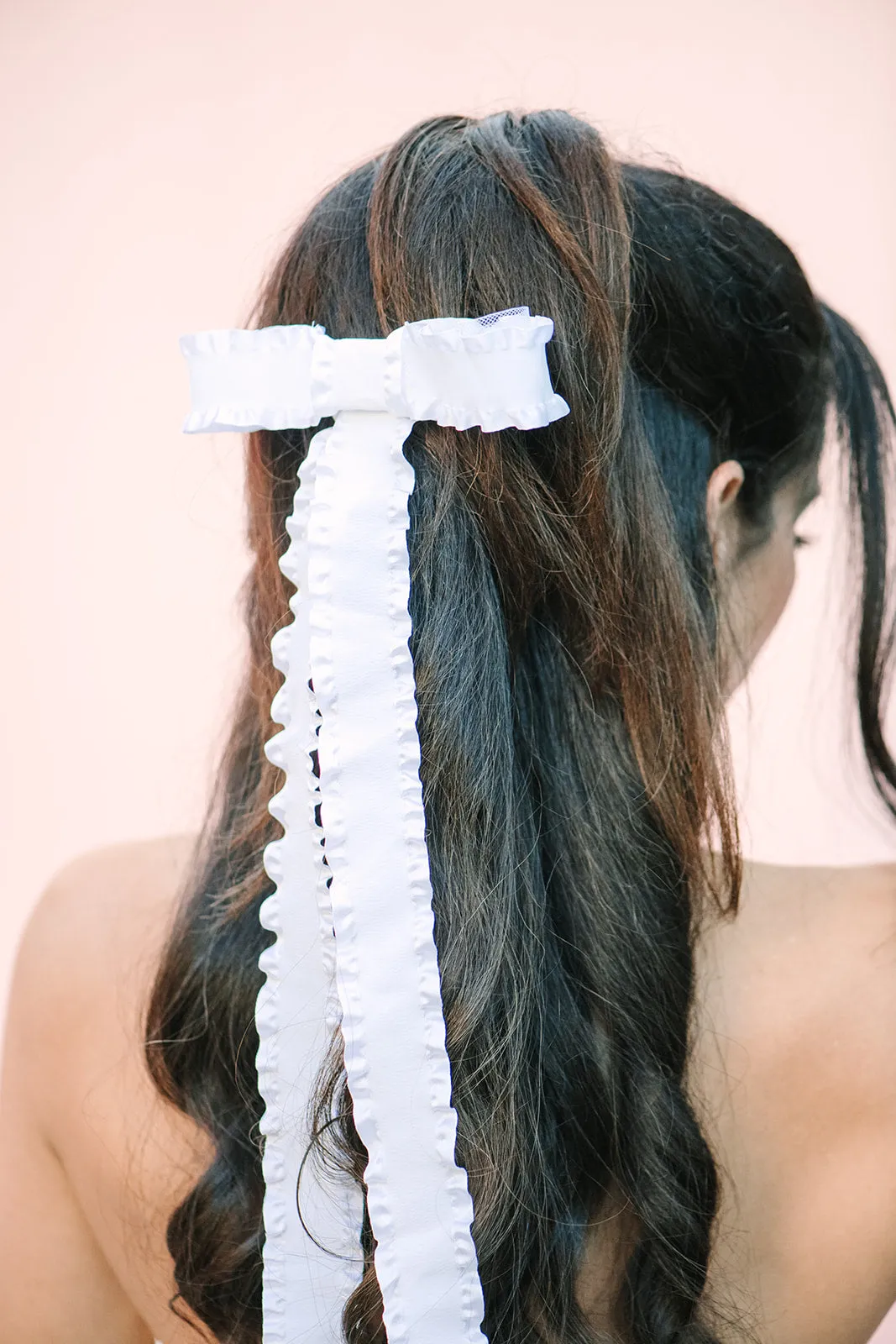 Nikki Bow Barrette - White