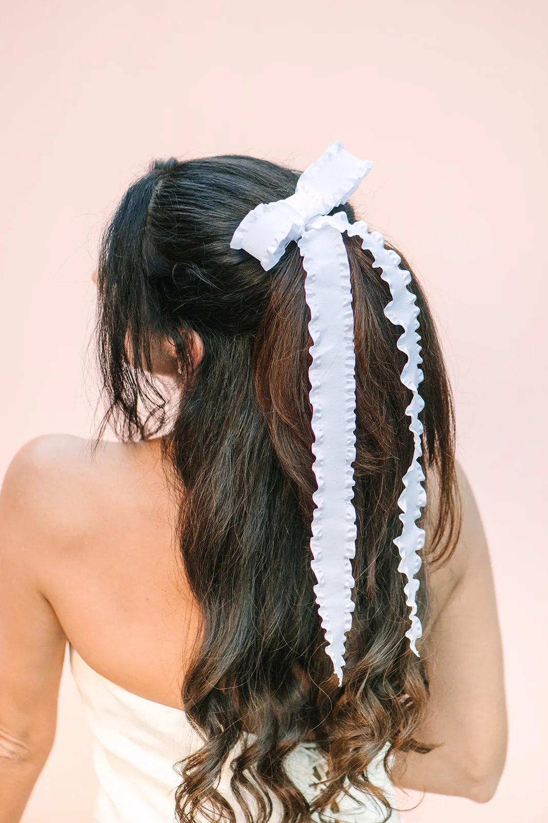Nikki Bow Barrette - White