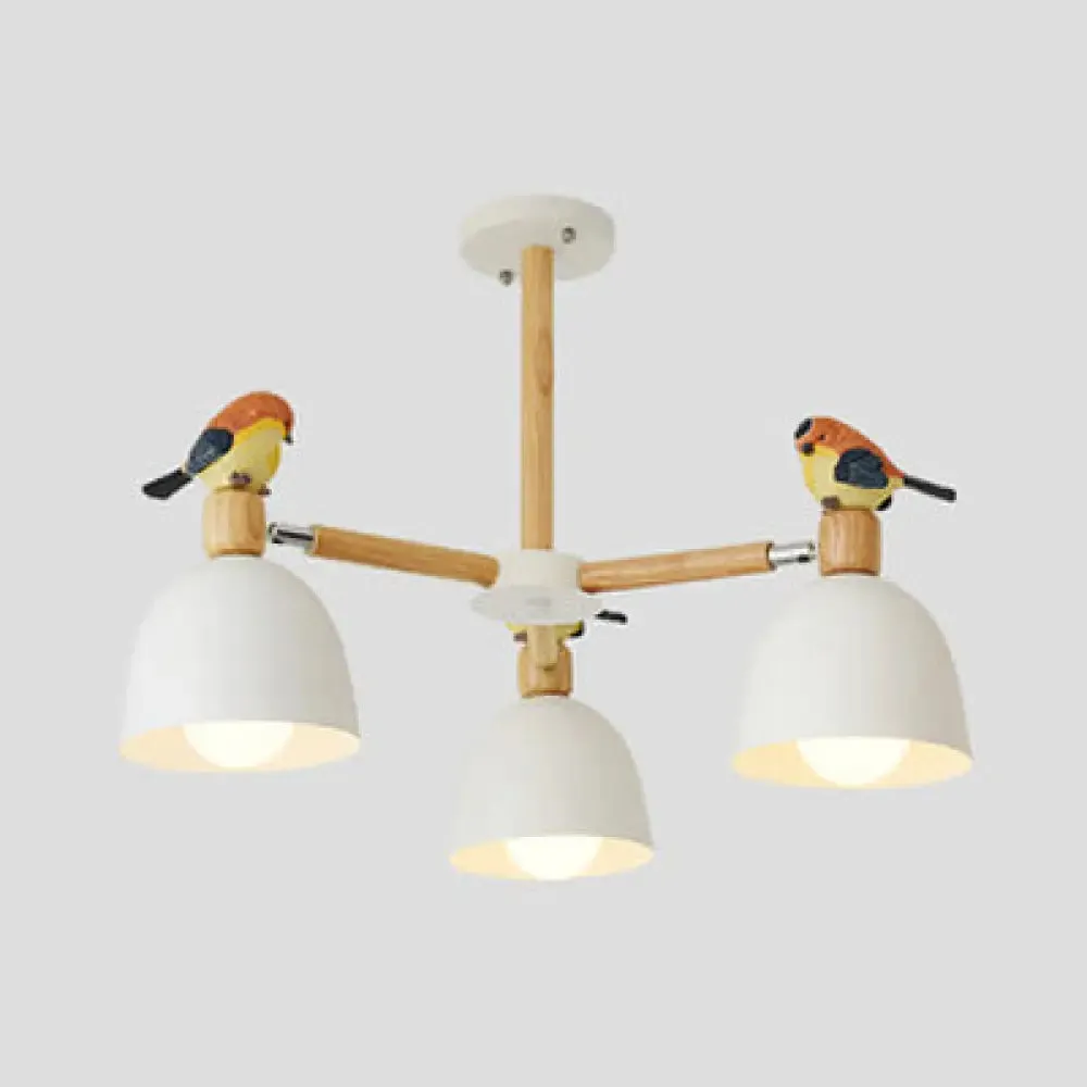 Nordic Modern Iron Chandelier with Bird Deco Lighting for Living Room Décor