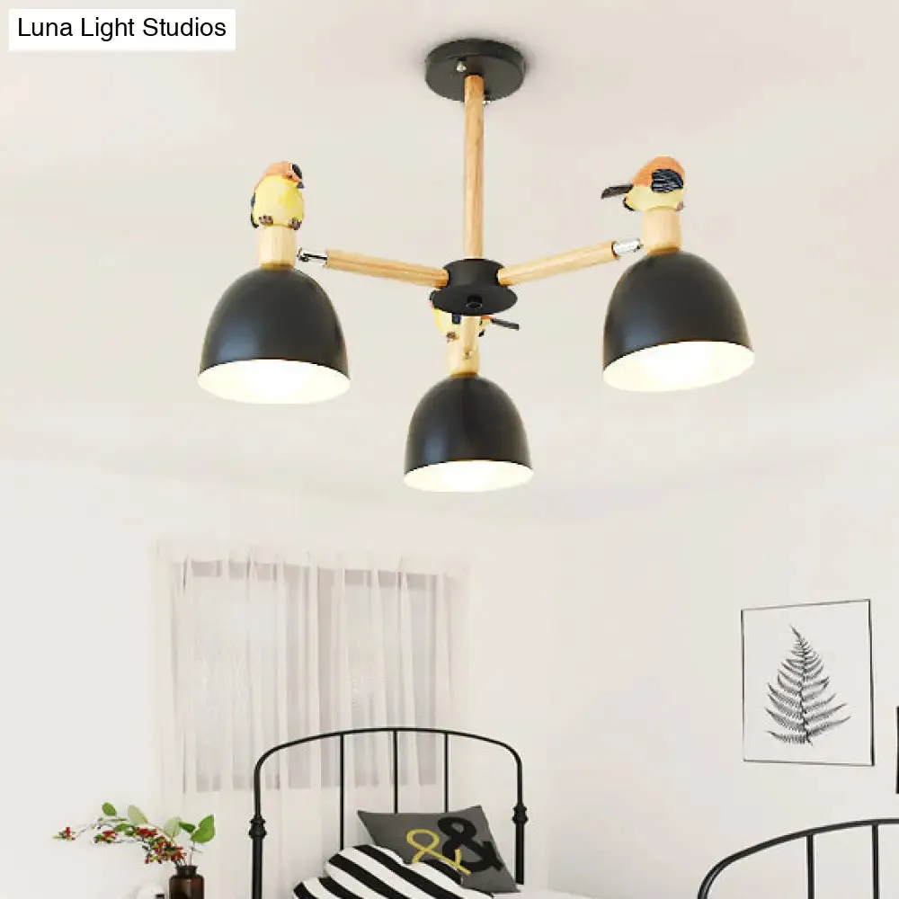 Nordic Modern Iron Chandelier with Bird Deco Lighting for Living Room Décor